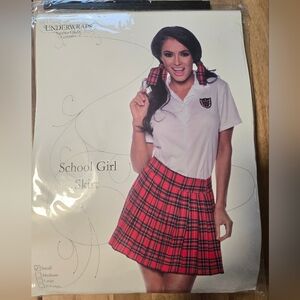 Red Plaid School Girl Skirt